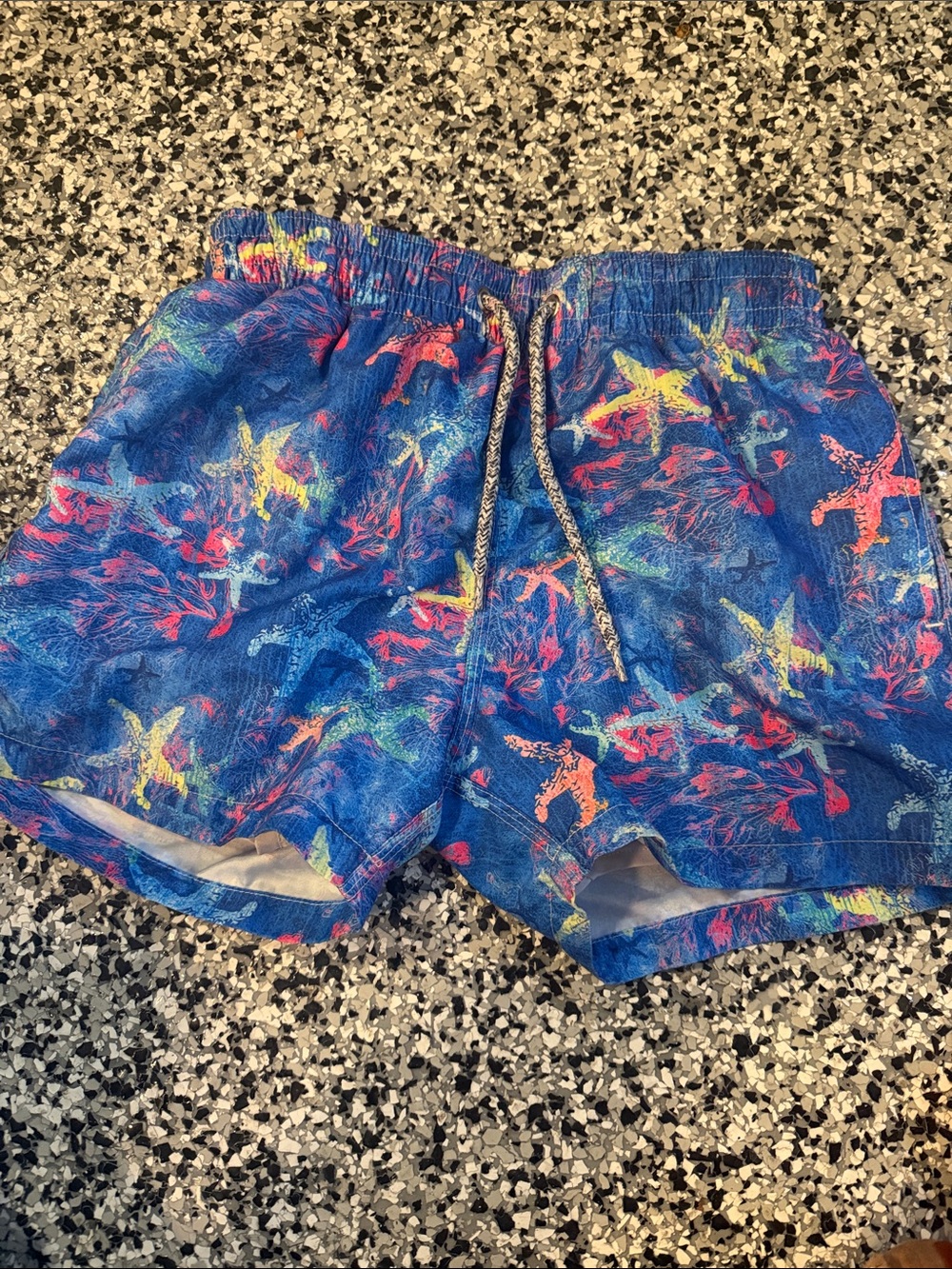 Michaels Blue Starfish-Print Athletic Shorts